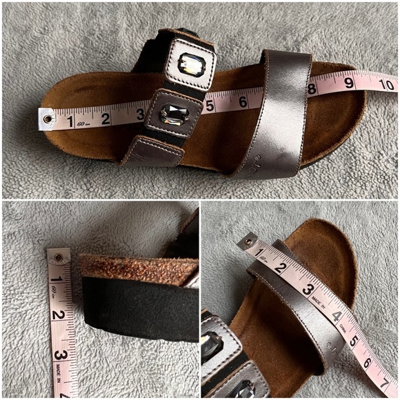 Naot  Michele Rhinestone Jewel Bejeweled Strappy Cork Comfort Sandal Silver Gray - Picture 15 of 15